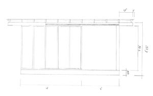 A plan of the front of the shed