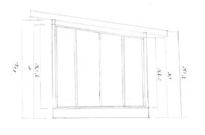 A plan of the side of the shed