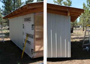 Metal siding going on