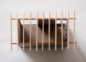 The top of a model of the shed