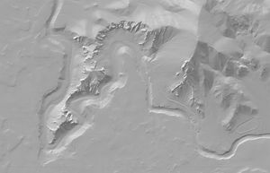 Hillshade showing Smith Rock