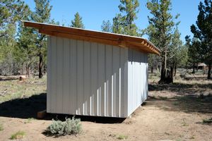 Side view of the finished shed