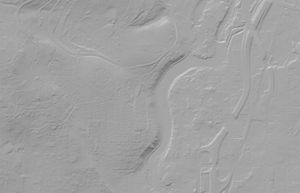 Hillshade showing road grades